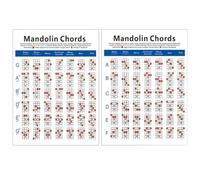 Generic Mandolin Learn Chord Diagram and Exercise Chart Wear-resistant Copper Plate Paper, Lightweight Training Guide to Practice Chords Quickly for Students and Teachers