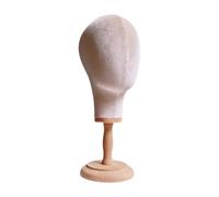 Generic Manikin Head for Display Height 41.5cm Stable Design for Home And Salon Beginners, beige
