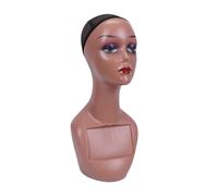 Generic Mannequin Display Stand Bald Female Manikin Head Stand Holder Face Model Lightweight PP Material Suitable for Salon Decoration, brown