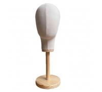 Generic Mannequin Display Stand Head Form Bust Hat With Linen Cover Wooden Base suitable for retail counters craft booths boutique showcases home organization
