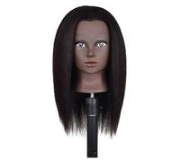 Generic Mannequin Head For Cosmetology, Hair 14 In Practice Realistic Dark Straight Design, Clamp Desk Included, Styling And Makeup Practice Ideal For