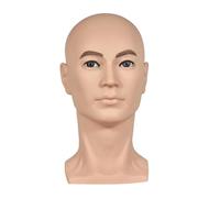 Generic Mannequin Head for Displaying Making Styling Mannequin Stand for Hat Glasses Display Bald Model Eyeglasses Made of PVC Material Suitable for, Male