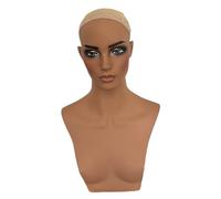 Generic Mannequin Head Holder Realistic Female Manikin Bust with Makeup PVC Display Stand for s Hats Scarves Accessories Suitable for Beauty Salons, with Shoulder