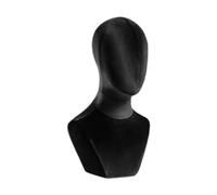 Generic Mannequin Head Model Hat Display Holder Canvas Block Velvet Cover for Hair Accessories Headwear And Glasses for Store Z, Black