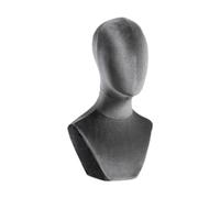 Generic Mannequin Head Model Hat Display Holder Canvas Block Velvet Cover for Hair Accessories Headwear And Glasses for Store Z, Grey