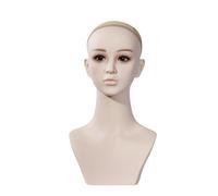 Generic Mannequin Head with Shoulder Support, Circumference 54 Cm, Display Model, Hat Stand for Scarves, Make-up, Jewelry, Hats, Hair Salon, nude makeup