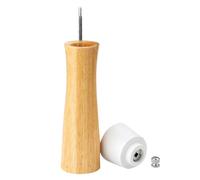 Generic Manual Oak Wood Pepper Mill with Refillable Salt Grinder and White Cap, 8-inch Household Spice Shaker for Kitchen and Picnic Use