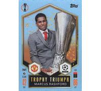 Generic Marcus Rashford Trophy Triumph Trading Card, Red and White, Plastic, Paper, Realistic, Trading Card