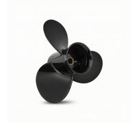 Generic Marine Engine Propeller Black Three Blade Propeller For Outboard Engine Aluminum Alloy Construction Splined Hub Reliable Power Transfer, 9.25x8 Inch