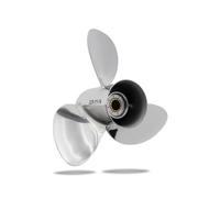 Generic Marine Engine Propeller Outboard Motor Boat Propeller Stainless Steel Three Blade Propeller Splined Hub Replacement Part Suitable For DT15C DT15 .9 DF15, 14 Inch, style to 3