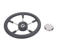 Generic Marine Steering Wheel Stylish 13 Inch Stainless Steel Boat Steering Wheel Comfortable Experience for Fishing Boats, Vessels