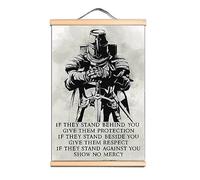 Generic Masonic Knights Templar Flag Wall Hanging Painting Vintage Crusades Armor Warrior Scroll Poster and Canvas Art Prints Home Decor 40x60cm