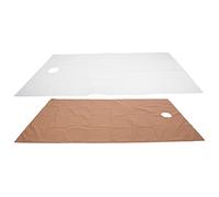 Generic Massage Sheets with Face Breath Hole Gentle Polyester 78.7 X 45.3in 2pc for Comfortable SPA Treatments (White + dark brown)