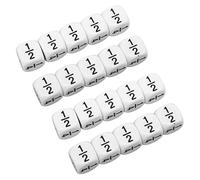 Generic Mathematical Arithmetic Teaching Tool with 20 PCS Durable White Fraction Dice for Kids Intelligence Development