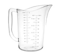 Generic Measuring Jug, Clear Capacity 3Ltr | 105½oz Dimensions 240(H) x 250(W) mm MaterialPolycarbonate The jug is Shatter Resistant - Helping to Prevent it from Breaking from Accidental Drops.