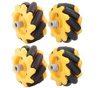 Generic Mecanum Wheel Smart Robot Car Accessories Toy Components 48mm for Building Blocks Enthusiasts (two pairs)