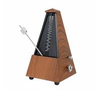 Generic Mechanical Metronome Pyramid Shape Wood-Grain Piano Practice Timer Teak Construction Stable Weighted Base Anti-Slip Feet Consistent Tempo Range Suitable for Exam Use, Wood Color