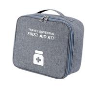 Generic Medicine Storage Bag with Flexible Interior, First Aid Pouch, Compact Box, Travel Emergency Organizer Made of Oxford for Families, grey and L