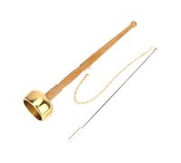 Generic Meditation Prayer Bell Temple Dharma Ritual Utensil Wooden Handle Brass Bell