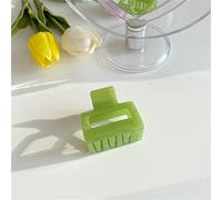Generic Medium Hair Claw Clips for Women and Girls, Durable Acrylic Hair Styling Accessories, Perfect for Daily Use, 1 Pack (Bright green square gripper)