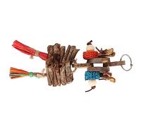 Generic Medium Small Birds Chewing Hanging Bite Toys Safe Colorful Foraging Toys for Cockatiel Parakeet, Wood Bark Corn Cob Suitable for Bird Physical Exercise Entertainment