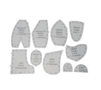 Generic Memory Bear Template Ruler, Memory Bear Template Ruler Set Sturdy Acrylic Smoothly Polished Reusable for Sewing (15 inch)