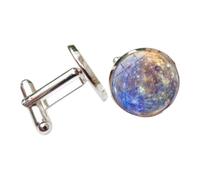 Generic Men Cufflinks Celestial Glass Cufflinks Space Theme Cuff Links Orb Shirt Fasteners With Motifs And Crystal Suitable for weddings office parties gift giving daily wear, Mercury