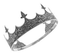 Generic Men’S Adjustable Metal Crown Vintage Silver Headdress Prop for Cosplay Party Prom Accessories Head Decor