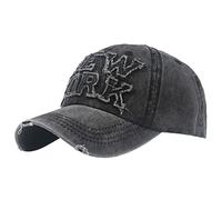 Generic Mens Baseball Cap Washed Denim Alphabet Embroidered Peaked Hat 100% Cotton Comfortable Soft Fitting Dirt-Proof Sun Caps Adventure Traveling Camping Camping Fishing Dad Hats