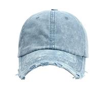 Generic Men's Baseball Caps Trucker Washed Cotton Peaked Cap Plain Adjustable Dad Hat Men's Summer & Golf Sun Hat Summer Sun Visor Hat Lightweight Breathable for Mountain Climbing Blue
