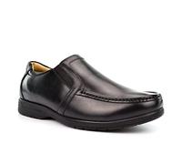 Generic Men's Black Extra Wide Leather Slip-On Loafers Sizes 7-14 Size 15 UK