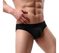 Generic Men's Black Low Rise Hipster Briefs Classic Stretch Underwear Pant Soft Breathable Slips Everyday Essential Multipack