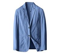 Generic Men's Blue Cotton/100% Casual Summer Blazer, Alpha Plus Size, UK, Loose Fit, Spread/Notch Collar, Silk Lining, Not Water Resistant, Adult Men, Casual Wear, Travel, Versatile Blazer
