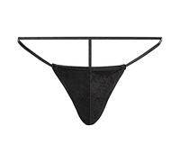 Generic Mens Briefs Underwear Hollow Out G-Strings Bikini Briefs Underwear Sexy Mini Thong Underwear Hot Funny Thong String Briefs Sexy Lace Mankini Briefs Summer Swimsuit Dad (Black, One Size)