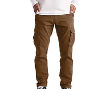 Generic Men's Cargo Work Combat Trousers Multiple Pockets Outdoor Straight Type Fitness Wide Leg Sportspants Heavy Duty Safety Durable Breathable Pants 4 Seasons (UK, Alpha, S-5XL, Regular, Khaki)