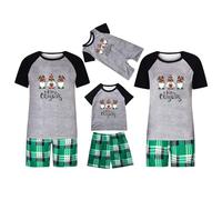 Generic Men's Christmas Matching Pajamas Family Sale - Grey, XXL, 2 Count - Adults, Families, Couples, Singles - Pajamas Set - Xmas Tree Print - Short Sleeve