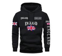 Generic Men's England Hoodie with Union Jack Flags - Patriotic Hooded Sweatshirt for Fans | Casual UK Sweatshirt with Kangaroo Pocket, M