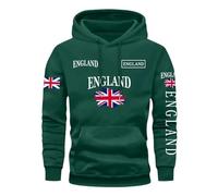 Generic Men's England Hoodie with Union Jack Flags - Patriotic Hooded Sweatshirt for Fans | Casual UK Sweatshirt with Kangaroo Pocket, S