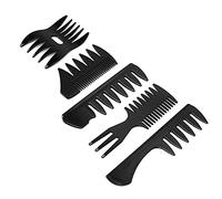 Generic Men's Oil Head Comb Set 5pcs Wide Teeth Hair Styling Combs for Professional Barbers Comfortable and Durable