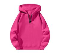 Generic Mens Quarter Zip Hoodies 1/4 Zipper Hooded Long Sleeve Drop Shoulder Sweatshirt Fashion Casual Solid Pullover Tops camperas para Hombre(Z21-Pink, XXXL)