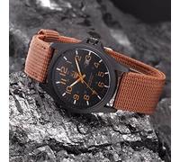 Generic Men's Quartz Analog Sports Watch, Brown, Black, Green, Multicolour, 22mm Band Width, 40mm Case Diameter, Water Resistant, No Battery, Unisex, Casual, Military Style, WATCH, Watch