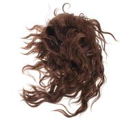 Generic Men's Retro Rock Mullet Wig 18inch Curly Brown Costume Wig with Comfortable and Secure Fit for Halloween Parties and Music Festivals