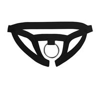 Generic Men's Thong G String with Metallic Ring Stretch Underwear Bikini Briefs T-Back Shorts, Black, One Size Fits Most (approx. 66-96 cm)