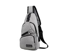 Generic Men's Unisex Sling Chest Bag With USB Charging Port Lightweight Crossbody Backpack For Men Women Anti-Theft Multi Pockets Shoulder Bag Business Casual Daypacks For Hiking Cycling Traveling
