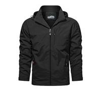 Generic Men's Waterproof Jacket, Black, XL, Casual, Fashionable, Solid, Zipper, Long Sleeve, Anorak, All Seasons, Loose Fit, Round Collar, Fleece Lined, Waterproof, Unisex-Adults, Coat, Jacket