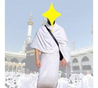 Generic Men's White Cotton Ihram 2Pcs Full Size Combed Cotton Ehram - Pilgrimage Muslims Ehram Essentials