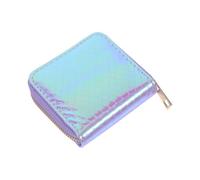 Generic Mermaid Coin Wallet Small Wallet PU Material Zipper Closure Compact Coin Purse for Women Daily Use Stylish Patterned Change Holder