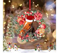 Generic Merry Christmas Horse Christmas Tree Ornament 2022 Clear Acrylic Hanging Ornaments Holiday Keepsake Party New Year Gifts