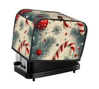 Generic Merry Christmas Print 2 Slice Toaster Cover, Dustproof Kitchen Machine Covers Fits Most Standard Toaster, Small Kitchen Appliance, Bread Maker Protector