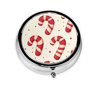Generic Merry Christmas Print Round Pill Box-3 Compartment Small Pill Case for Purse & Pocket Mini Metal Pill Holder Travel Pill Container